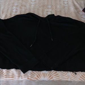 Black long sleeve crop hoodie